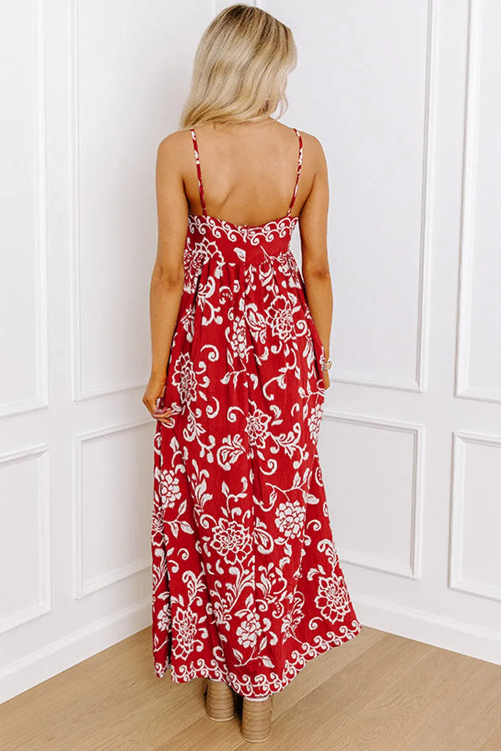 Spaghetti Strap Empire Waist Maxi Dress
