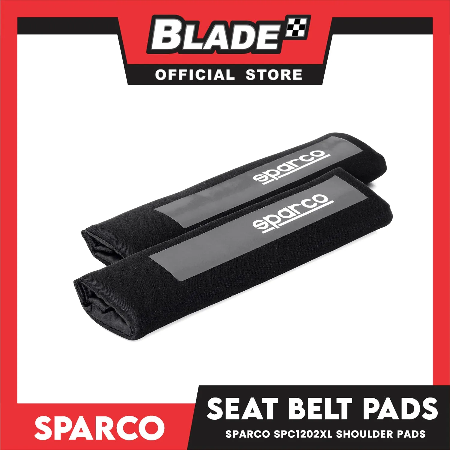 Sparco SPC1202XL Shoulder Pad, Set of 2 (Black/Grey)
