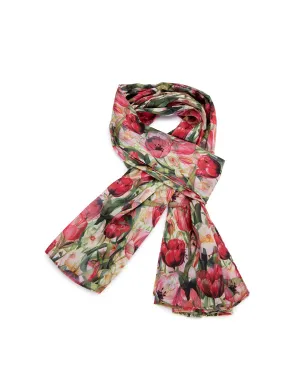 SPRING TULIP DOUBLE SIDED SCARF- S-21