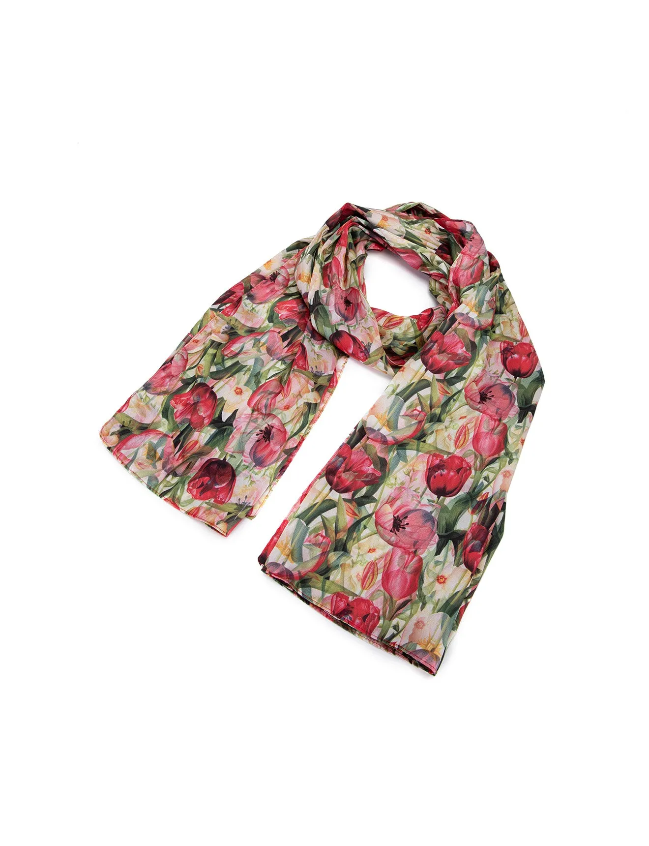 SPRING TULIP DOUBLE SIDED SCARF- S-21
