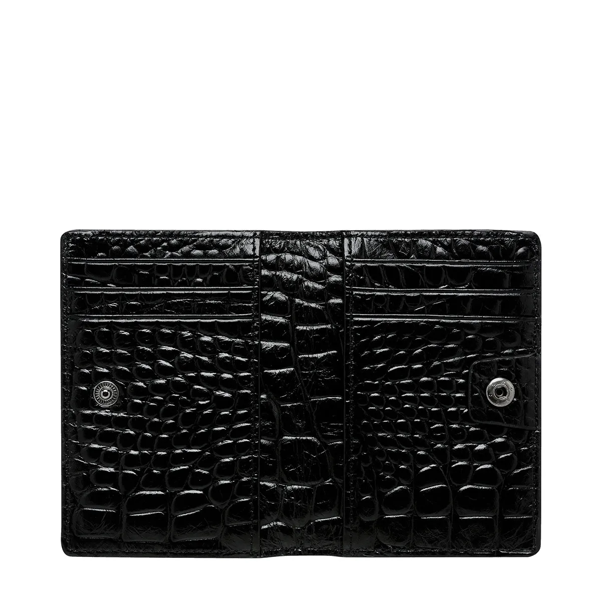 Status Anxiety II EASY DOES IT wallet - black croc emboss