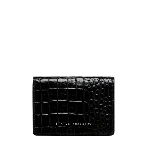 Status Anxiety II EASY DOES IT wallet - black croc emboss