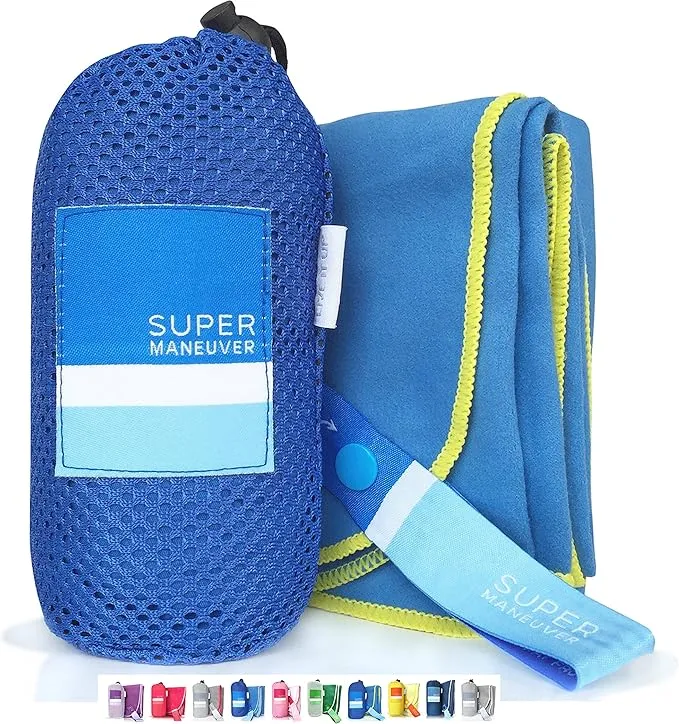 Super Towel for Sports, Beach & Travel — Lightweight, Compact, Absorbent, Quick-Drying, Soft Microfiber Suede — Awesome for pool, gym, yoga, bath, camping (Medium 40x20", Extra Large 60x32")