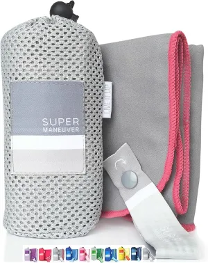 Super Towel for Sports, Beach & Travel — Lightweight, Compact, Absorbent, Quick-Drying, Soft Microfiber Suede — Awesome for pool, gym, yoga, bath, camping (Medium 40x20", Extra Large 60x32")
