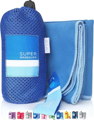 Super Towel for Sports, Beach & Travel — Lightweight, Compact, Absorbent, Quick-Drying, Soft Microfiber Suede — Awesome for pool, gym, yoga, bath, camping (Medium 40x20", Extra Large 60x32")
