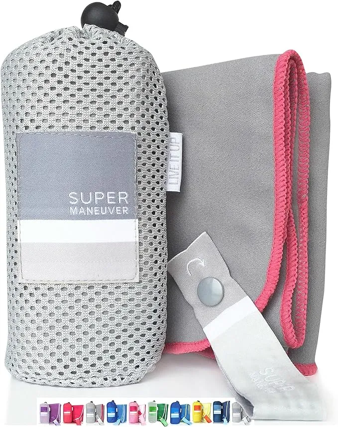 Super Towel for Sports, Beach & Travel — Lightweight, Compact, Absorbent, Quick-Drying, Soft Microfiber Suede — Awesome for pool, gym, yoga, bath, camping (Medium 40x20", Extra Large 60x32")
