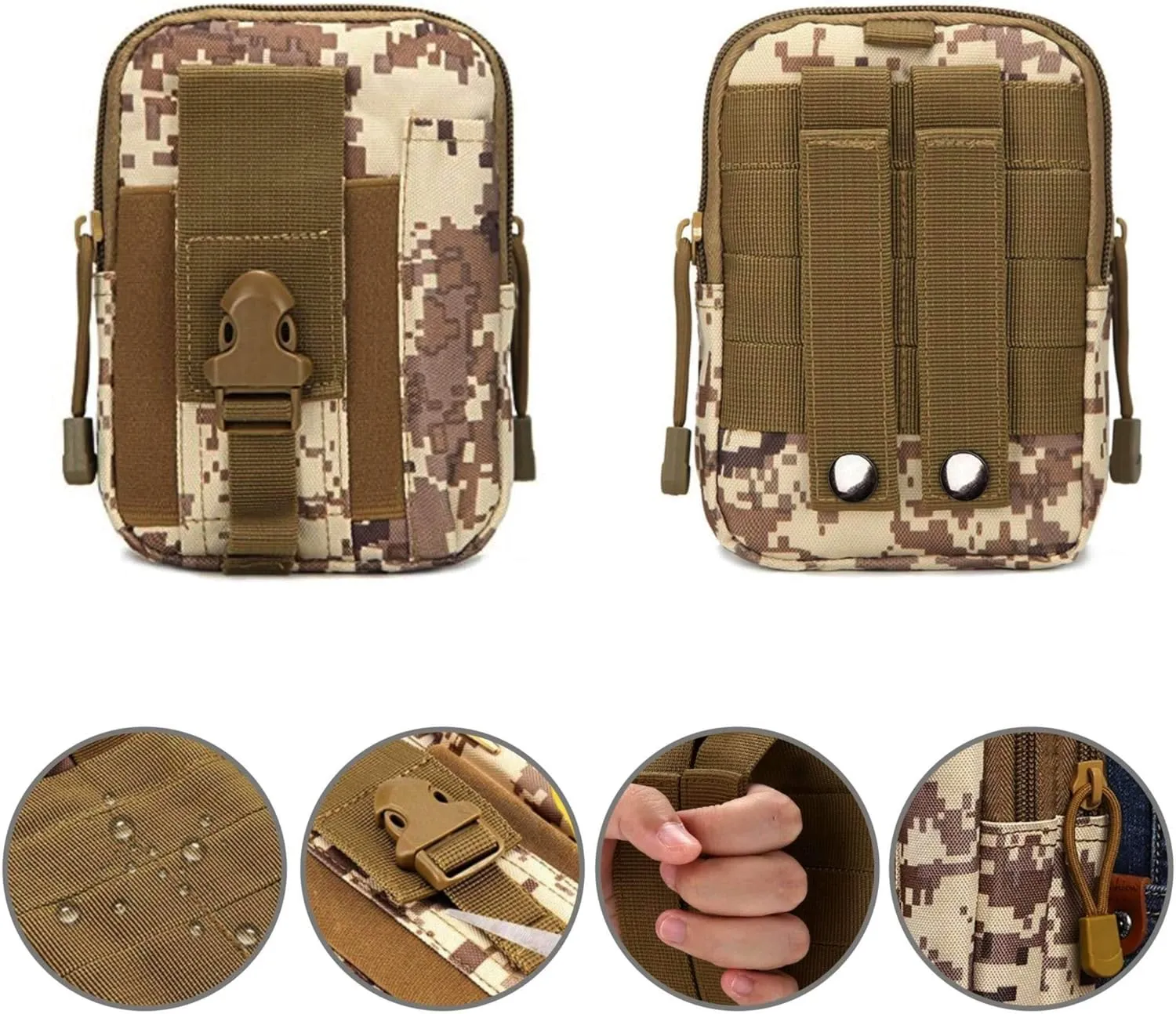 Tactical MOLLE Military Pouch Waist Bag for Hiking, Running and
