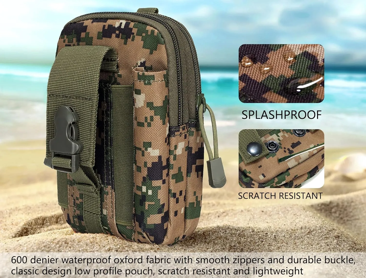 Tactical MOLLE Military Pouch Waist Bag for Hiking, Running and