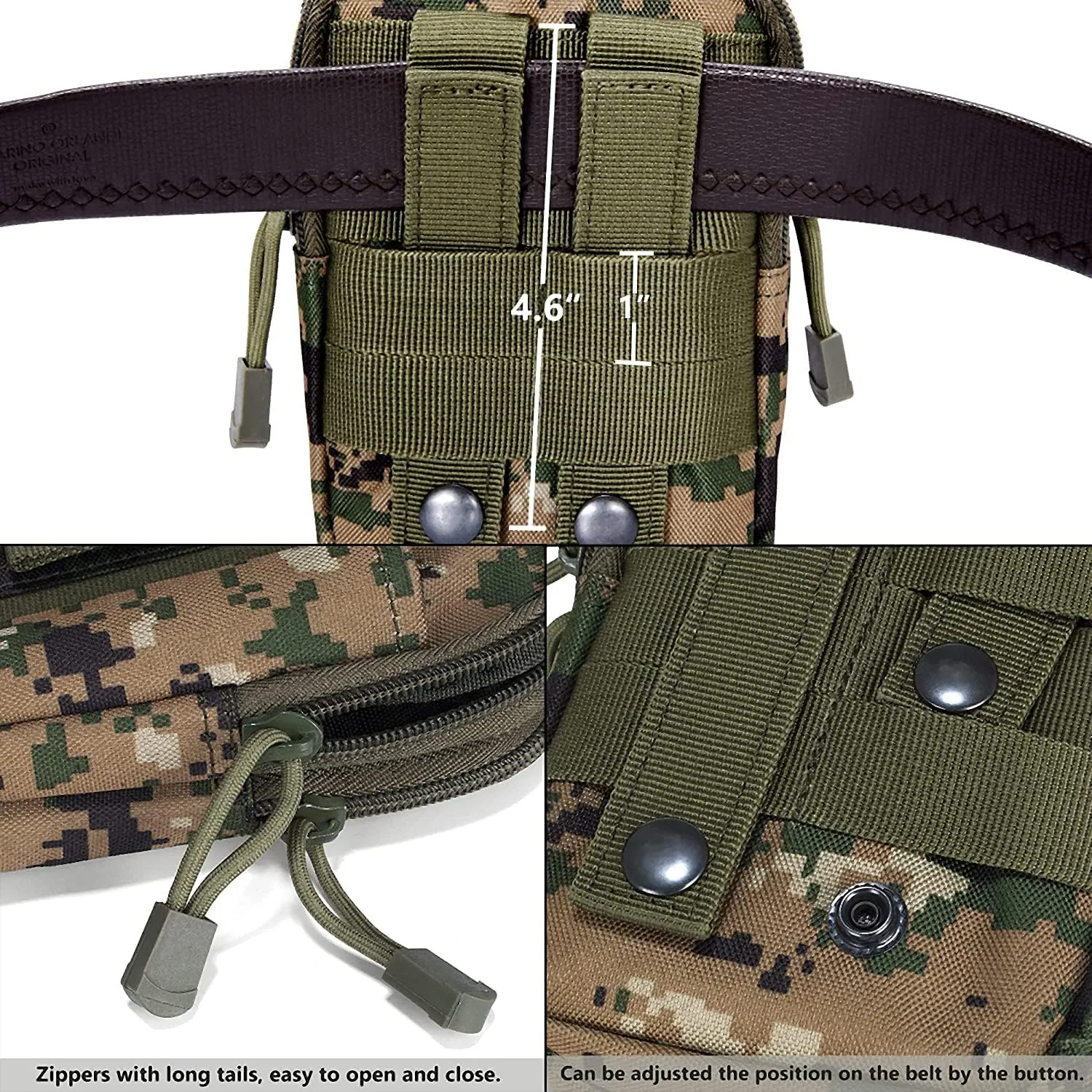 Tactical MOLLE Military Pouch Waist Bag for Hiking, Running and