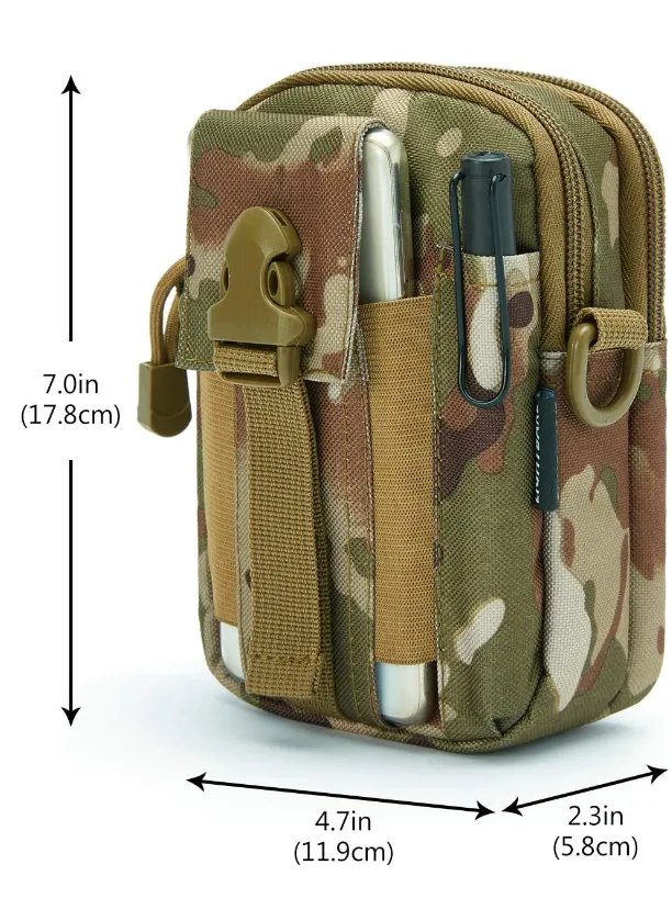 Tactical MOLLE Military Pouch Waist Bag for Hiking, Running and