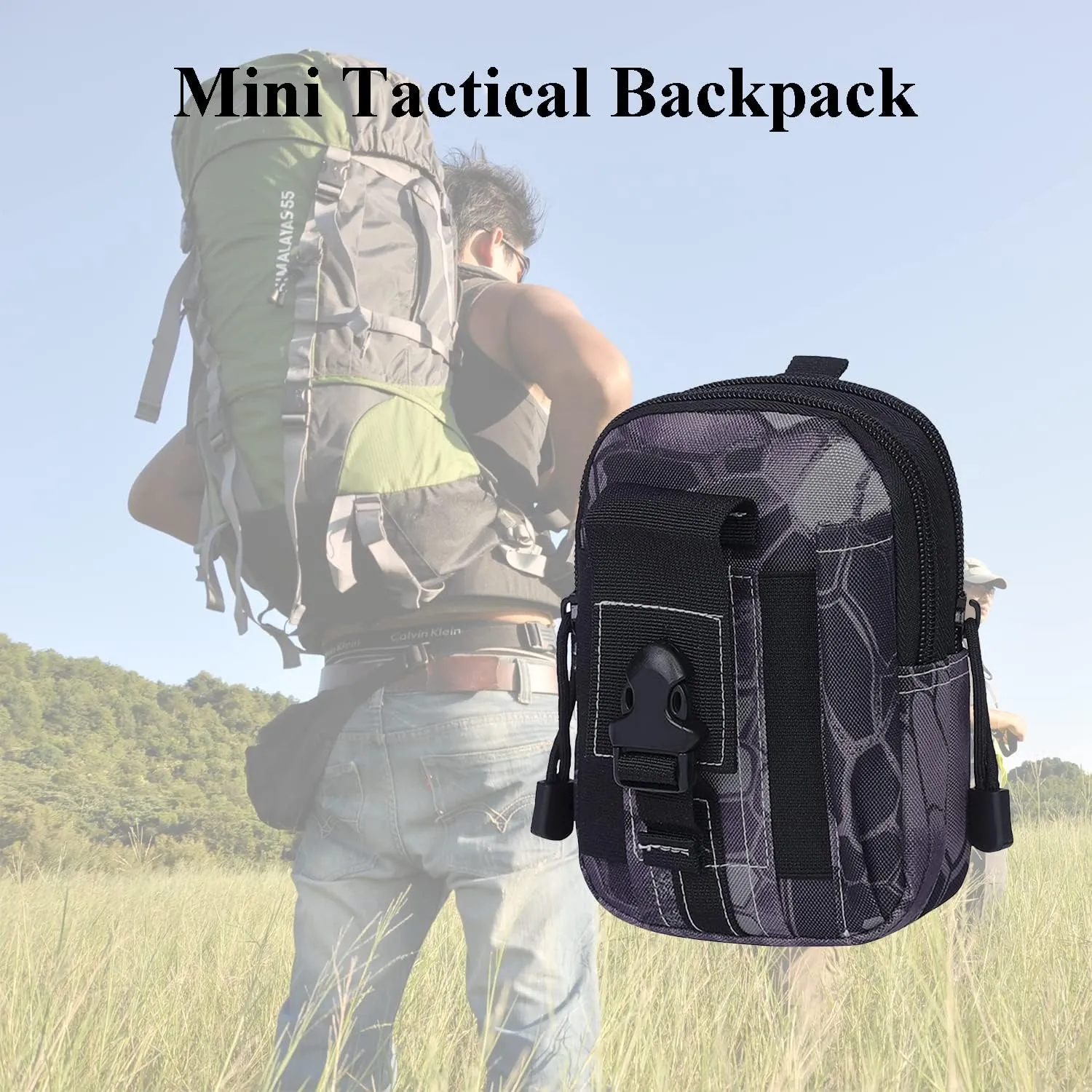 Tactical MOLLE Military Pouch Waist Bag for Hiking, Running and
