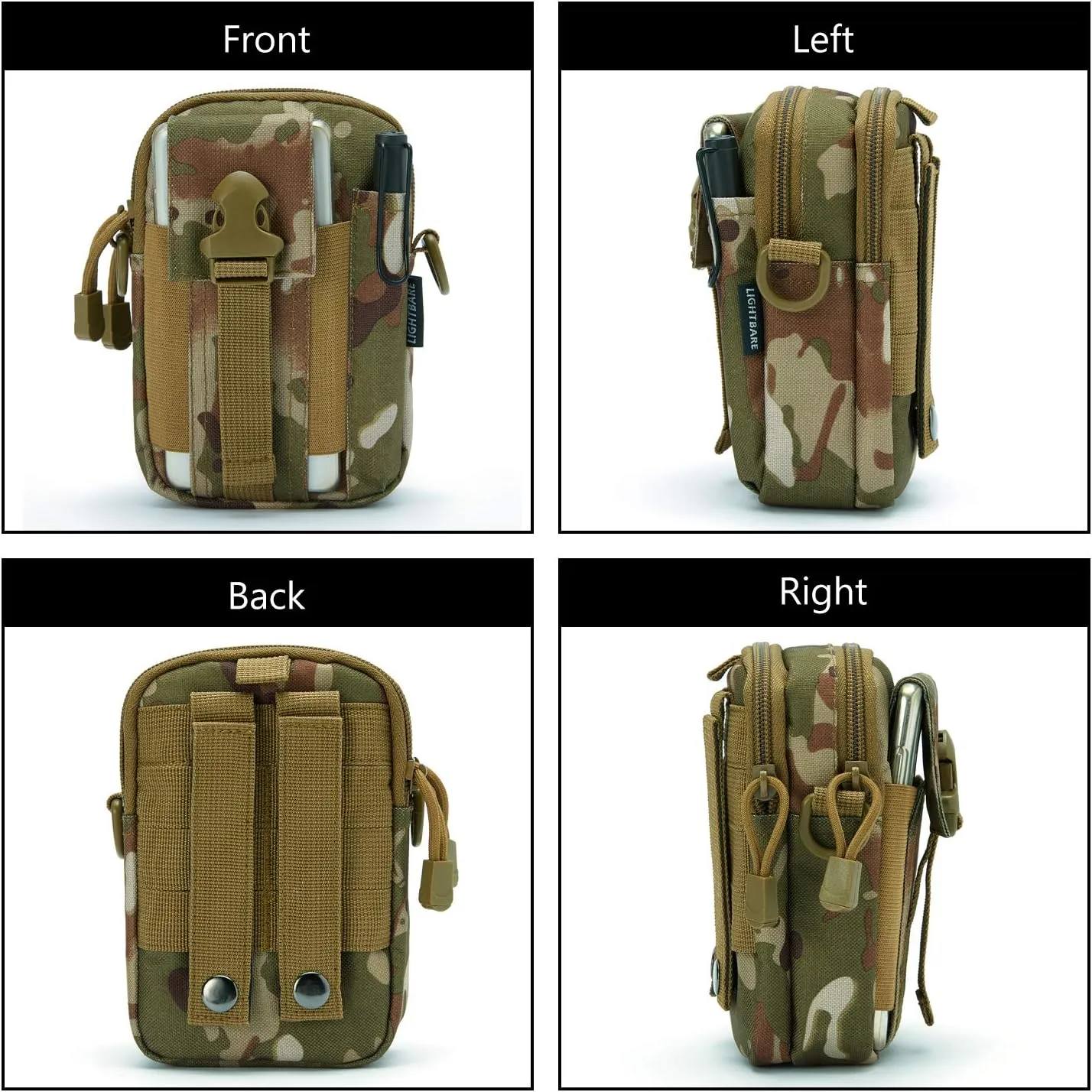 Tactical MOLLE Military Pouch Waist Bag for Hiking, Running and
