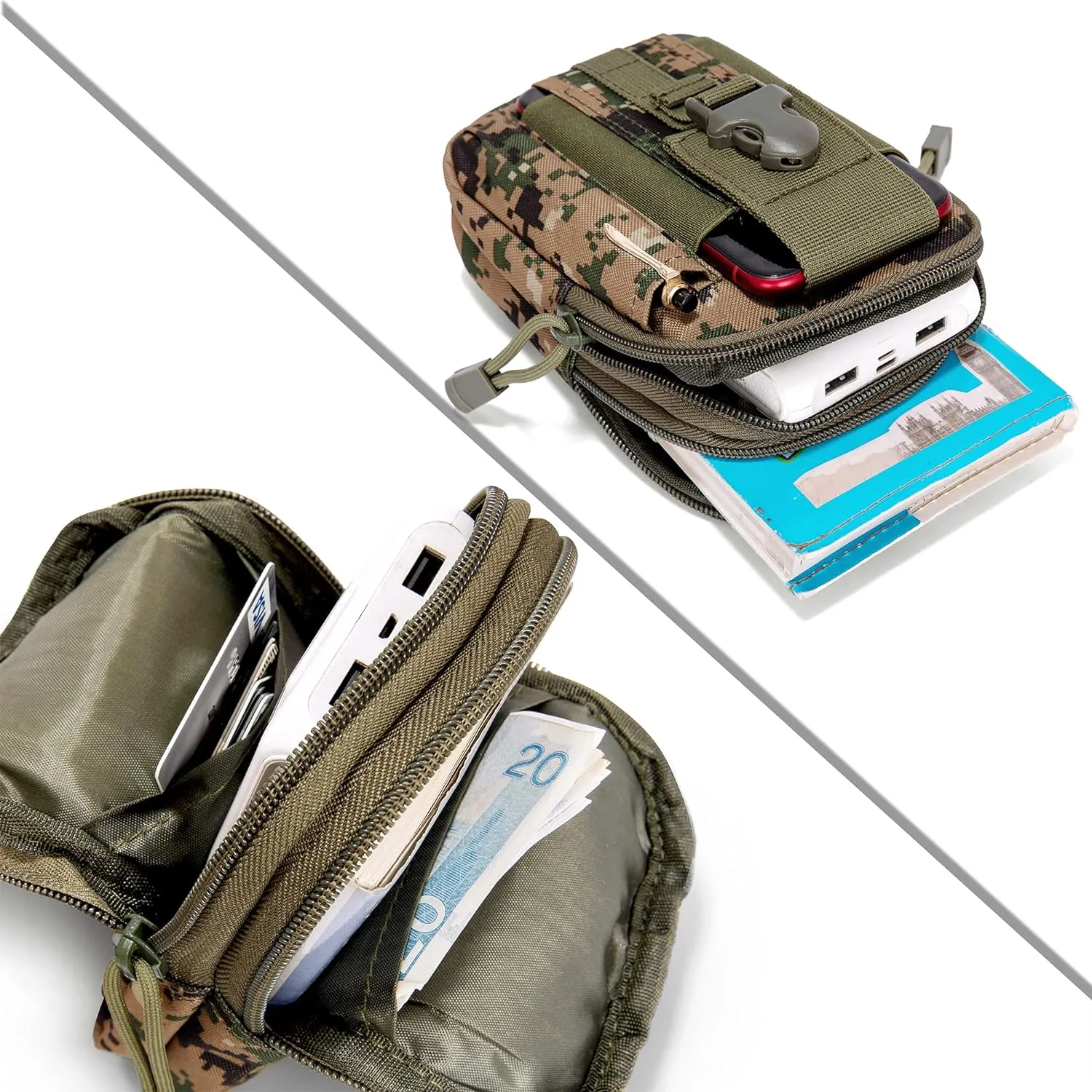 Tactical MOLLE Military Pouch Waist Bag for Hiking, Running and