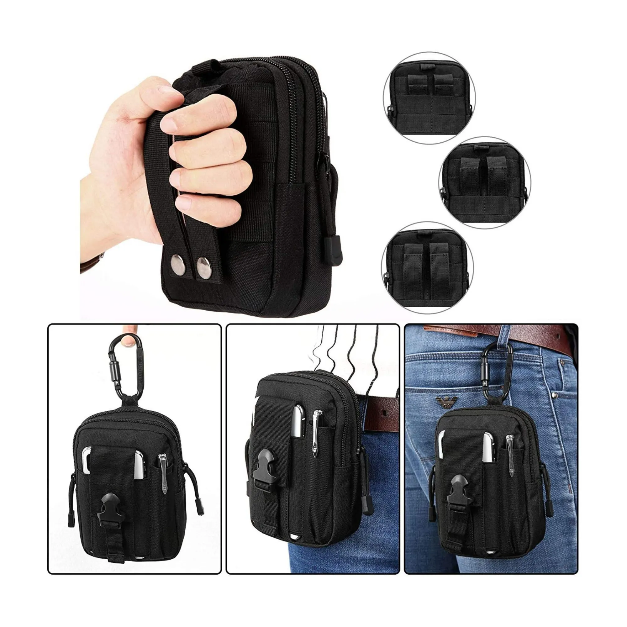 Tactical MOLLE Military Pouch Waist Bag for Hiking, Running and