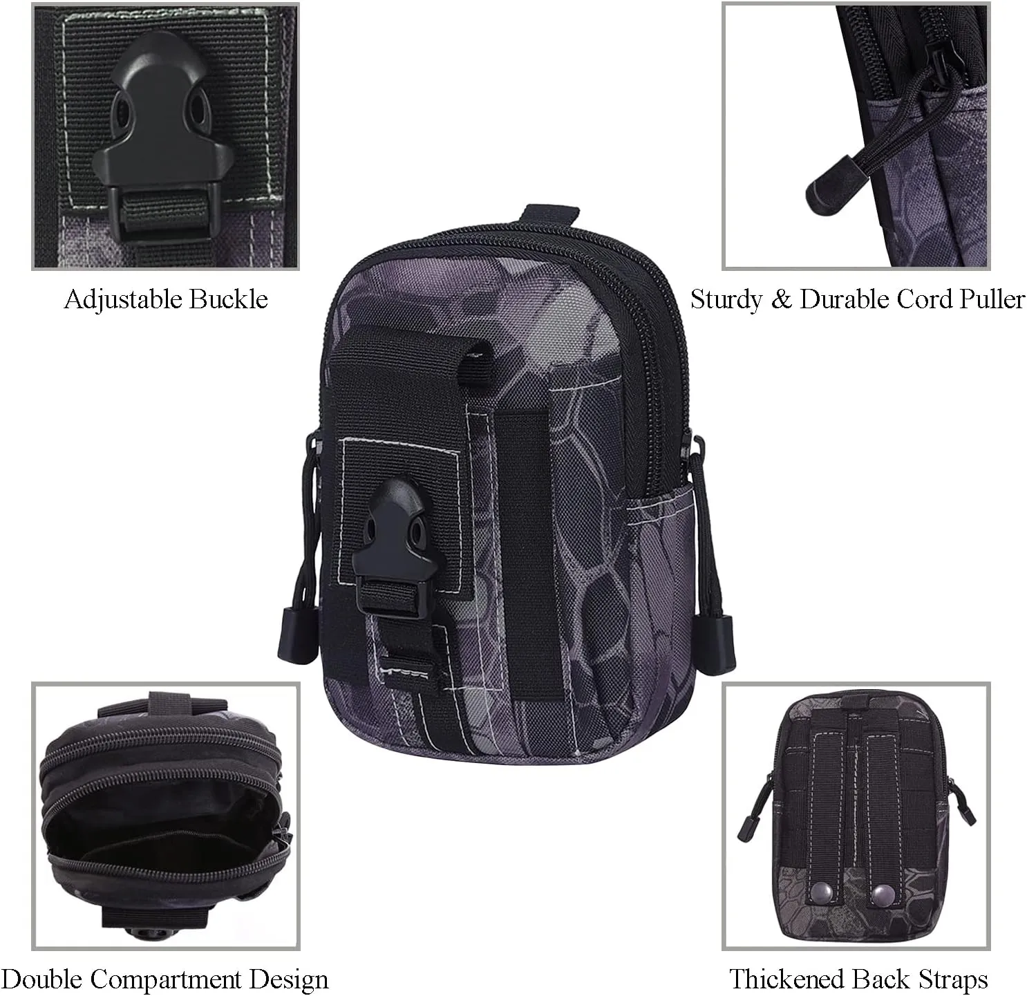 Tactical MOLLE Military Pouch Waist Bag for Hiking, Running and