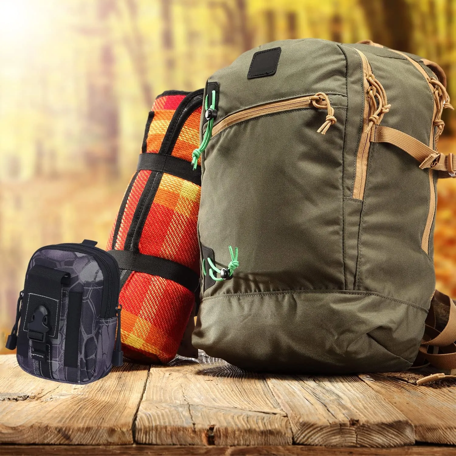 Tactical MOLLE Military Pouch Waist Bag for Hiking, Running and