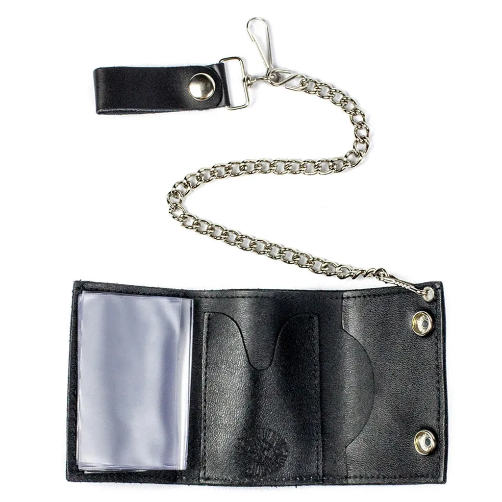 TC304-28  Tri-Fold Wallet w/ Chain- Four Aces