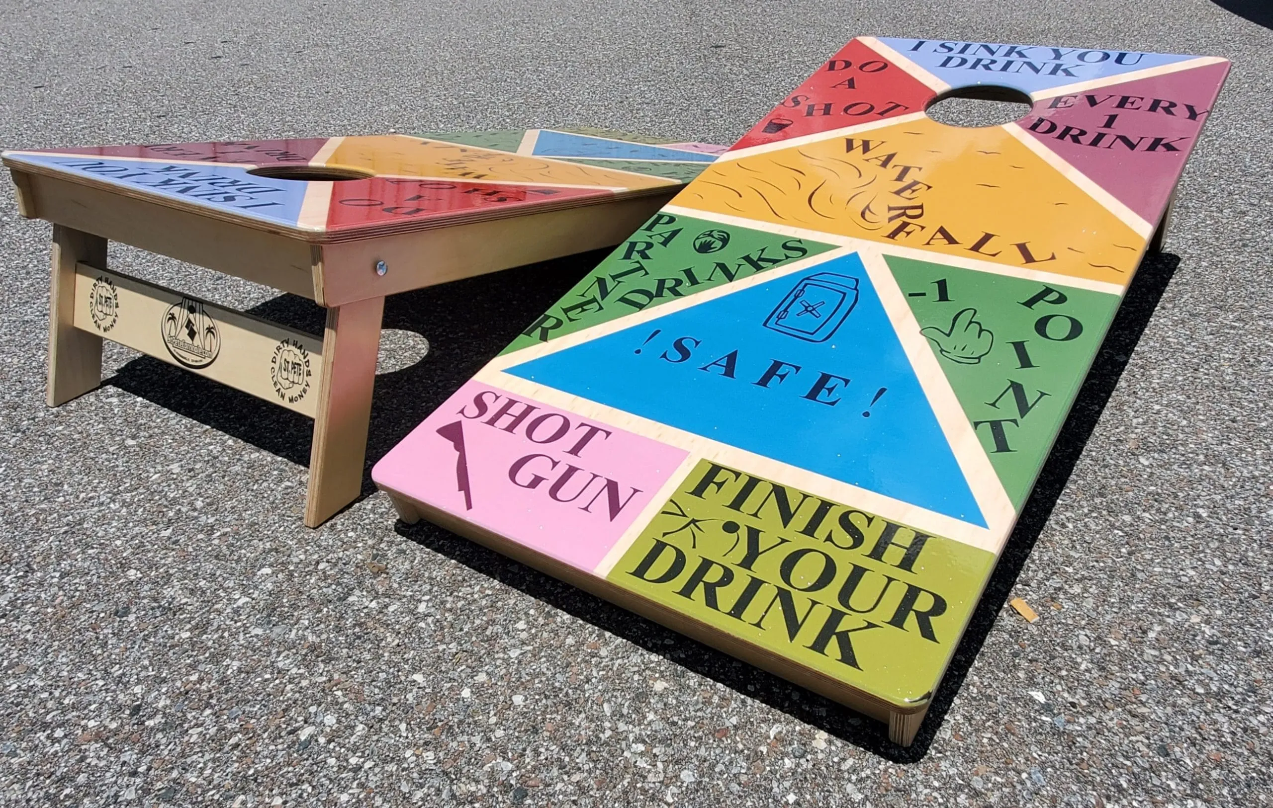 Team Drinking Themed Direct Print Cornhole Game