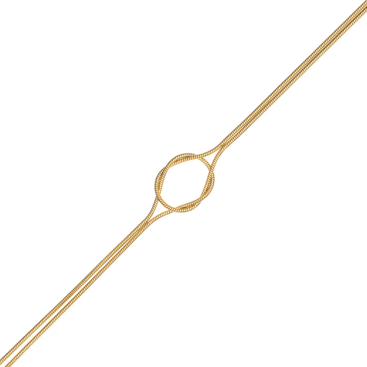 Teräksinen solmu kaulakoru 37cm  5cm (Teräs 316L)