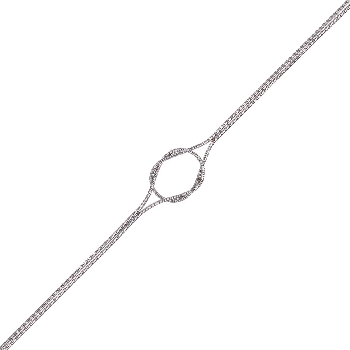Teräksinen solmu kaulakoru 37cm  5cm (Teräs 316L)