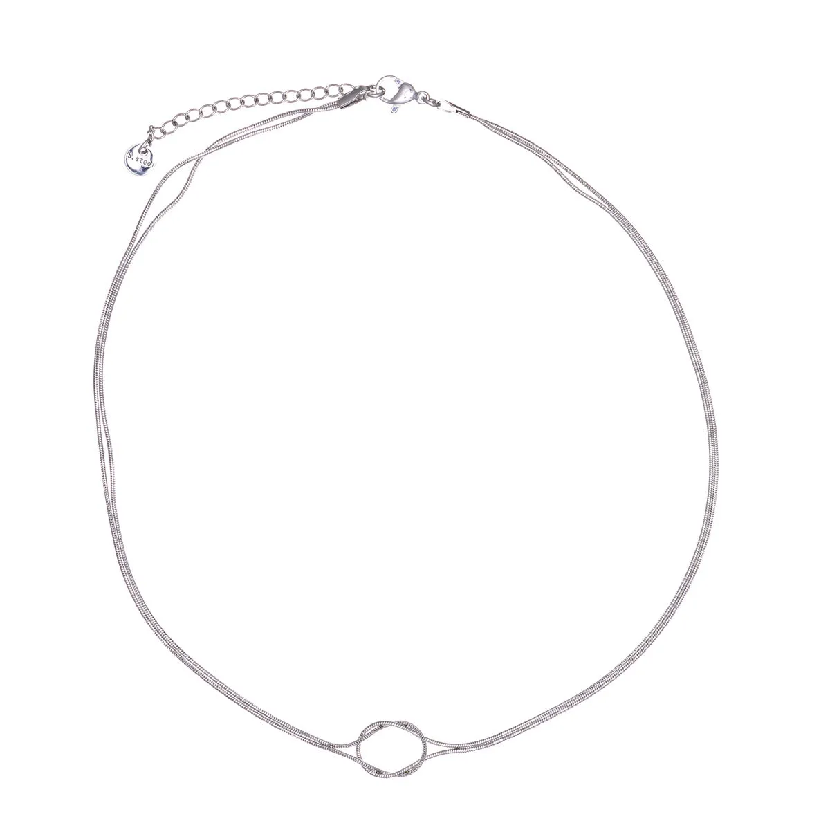 Teräksinen solmu kaulakoru 37cm  5cm (Teräs 316L)