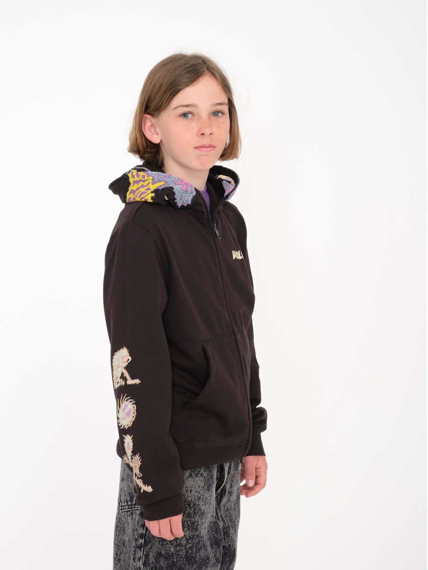 Tetsunori Full Zip Hoodie - BLACK - (KIDS)