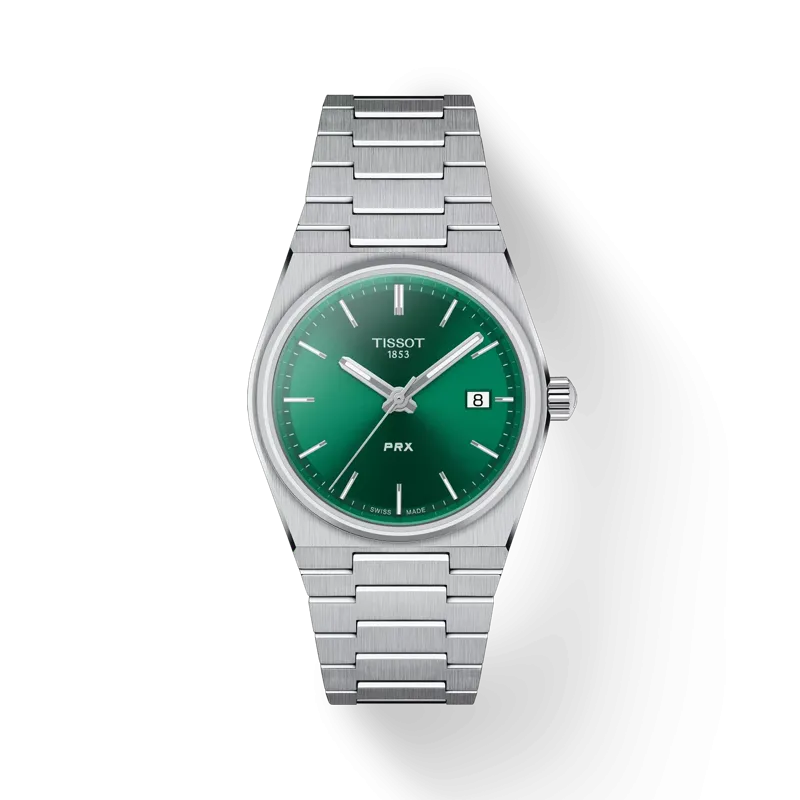 Tissot PRX Wristwatch, Green Index Dial, 35mm (T1372101108100)