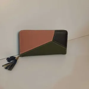 Top Zip Wallet Purse With Wristlet Strap - Multi - W05