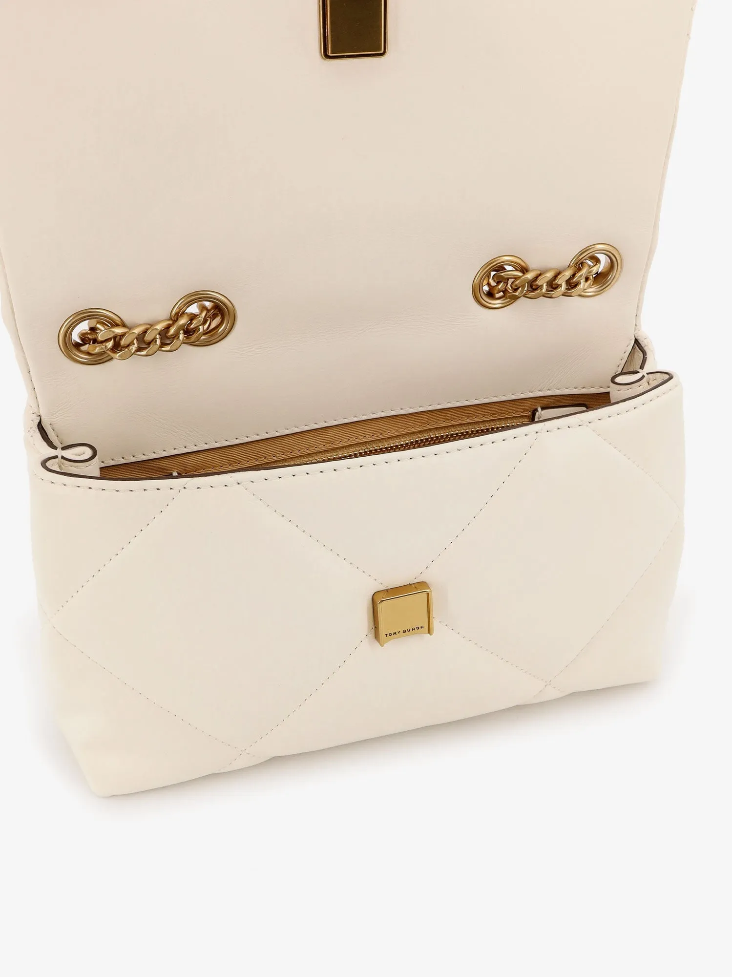 Tory Burch Matelassé Leather Shoulder Bag With Metal Logo