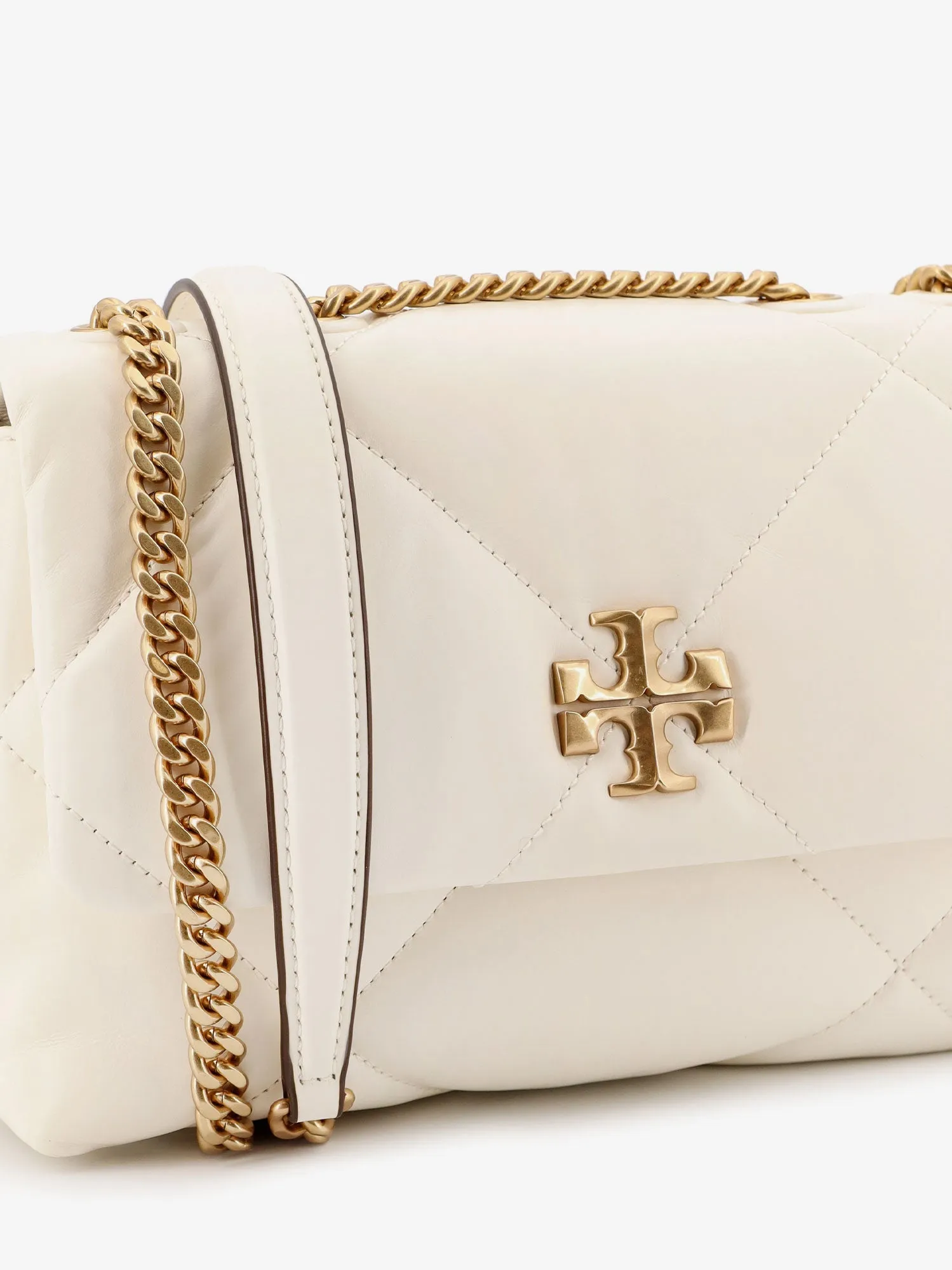 Tory Burch Matelassé Leather Shoulder Bag With Metal Logo