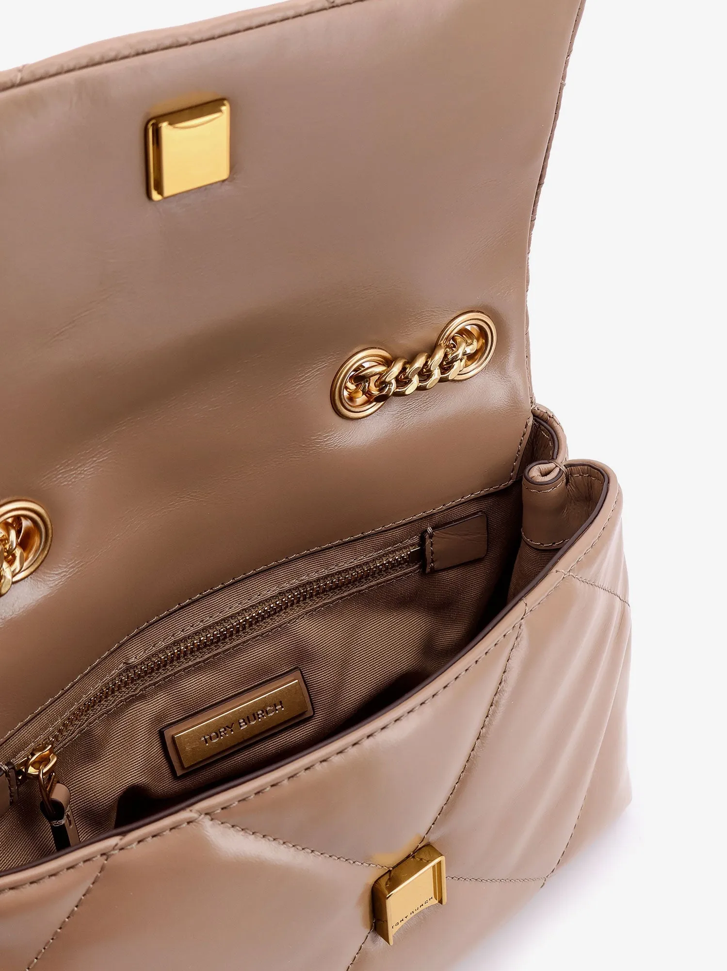 Tory Burch Matelassé Leather Shoulder Bag With Metal Logo