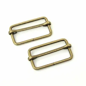 Two Slider Buckles 1 1/2 inch Antique - Sallie Tomato
