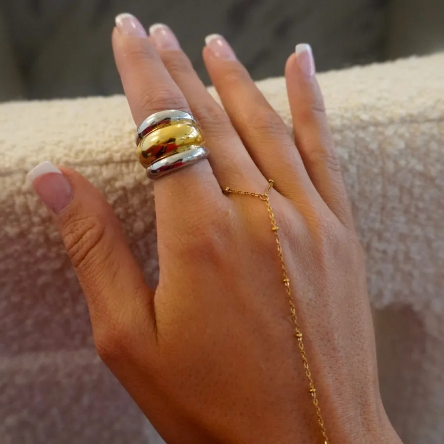 TWO TONED DOME RING