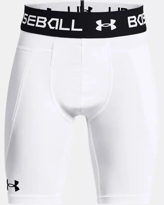 Under Armour Boy's Utility Baseball Slider Short - White
