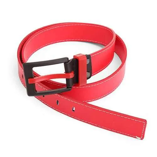 Unisex Women Men Leather Plastic Buckle Strap Jelly Adjust Waist Belt