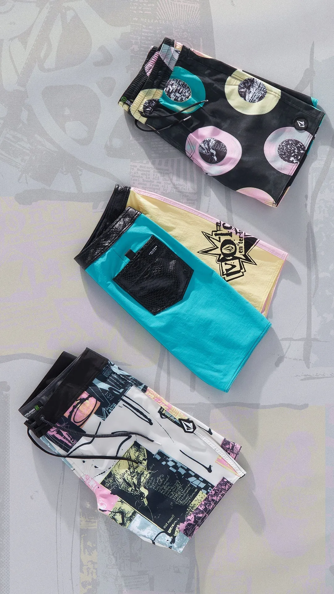 V Ent Flyer Mod 19" Boardshort - WHITECAP GREY