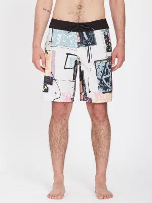 V Ent Flyer Mod 19" Boardshort - WHITECAP GREY