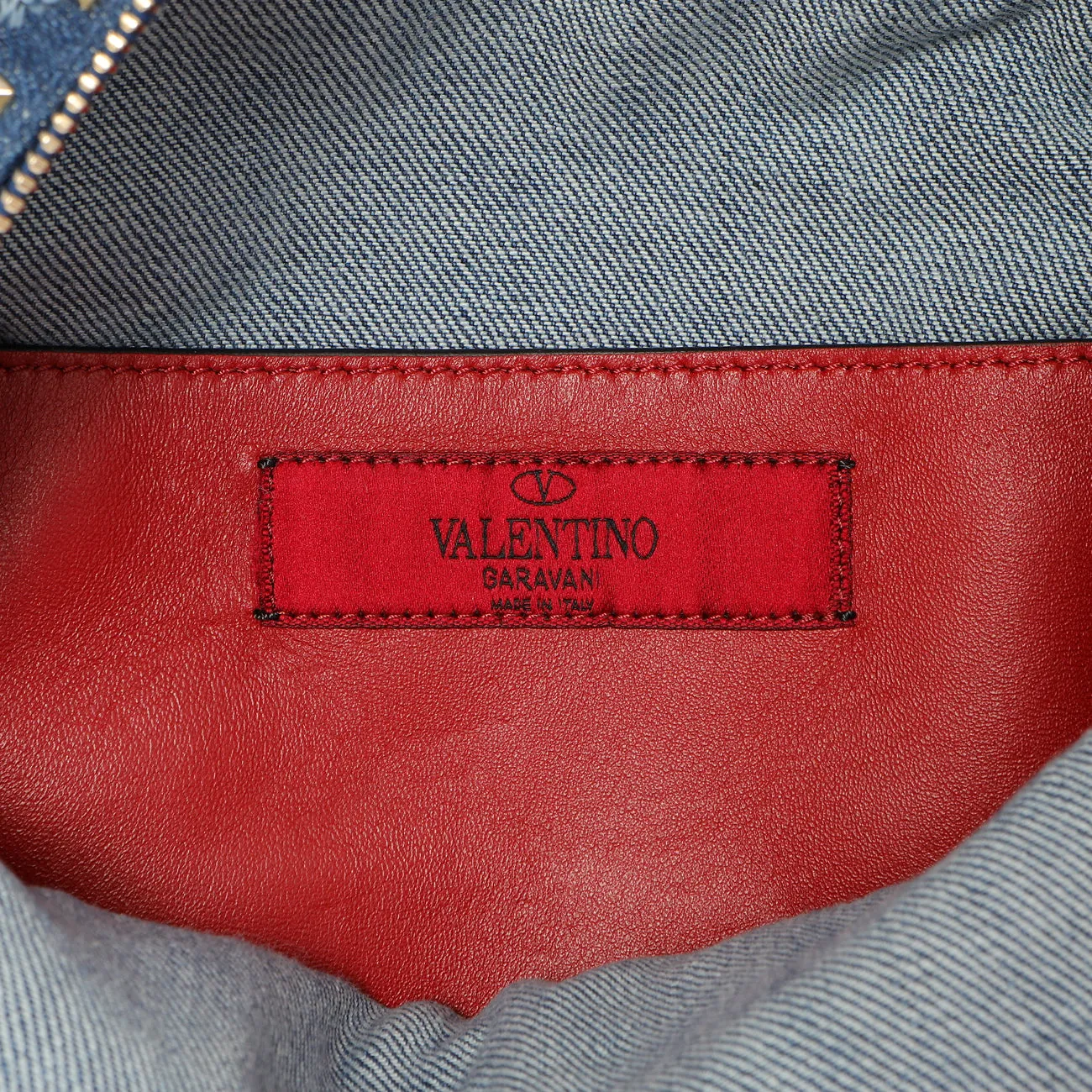 Valentino Denim Mini Rockstud Backpack