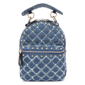 Valentino Denim Mini Rockstud Backpack