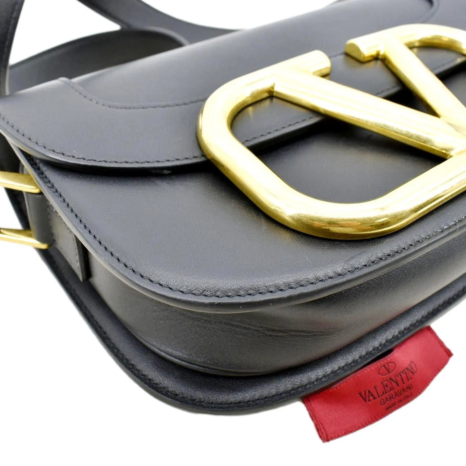 VALENTINO Garavani Supervee Leather Crossbody Bag Black