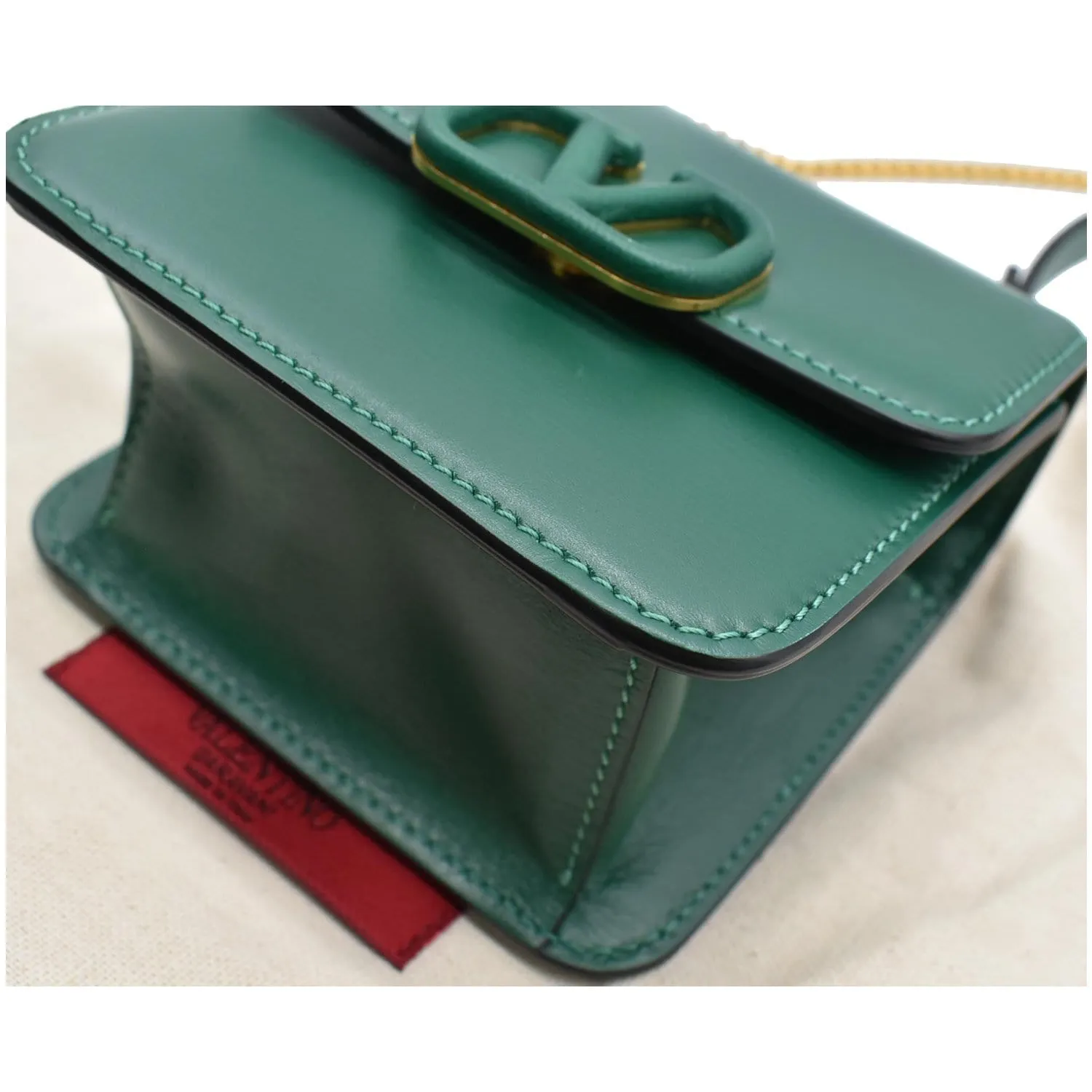 VALENTINO Garavani Vsling Micro Leather Shoulder Bag Green