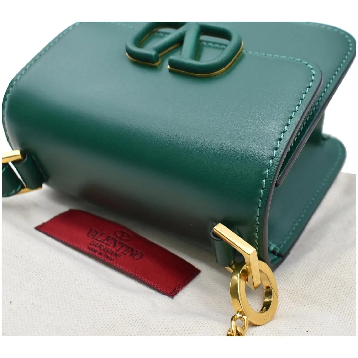 VALENTINO Garavani Vsling Micro Leather Shoulder Bag Green