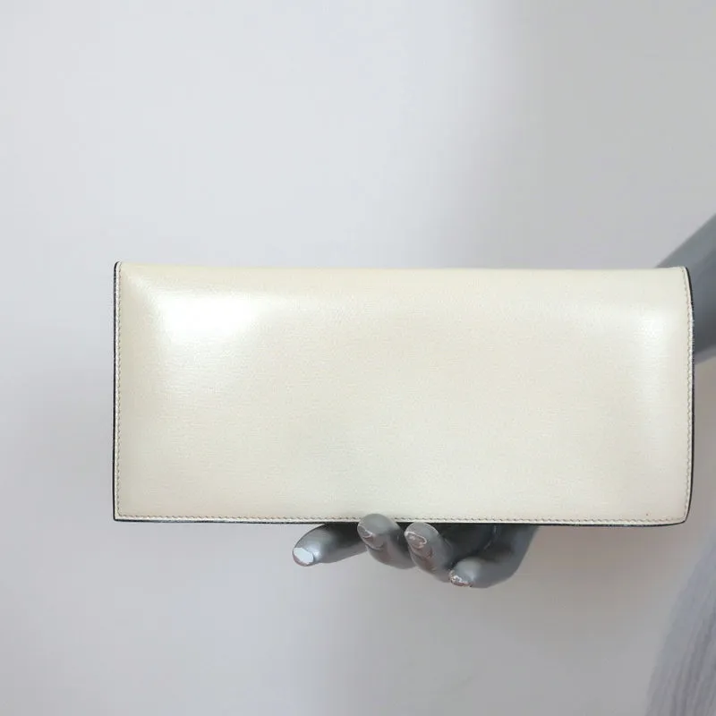 Valextra Travel Wallet Ivory Grained Leather NEW