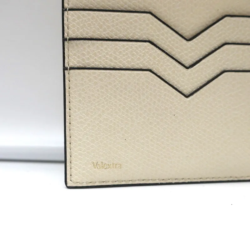 Valextra Travel Wallet Ivory Grained Leather NEW