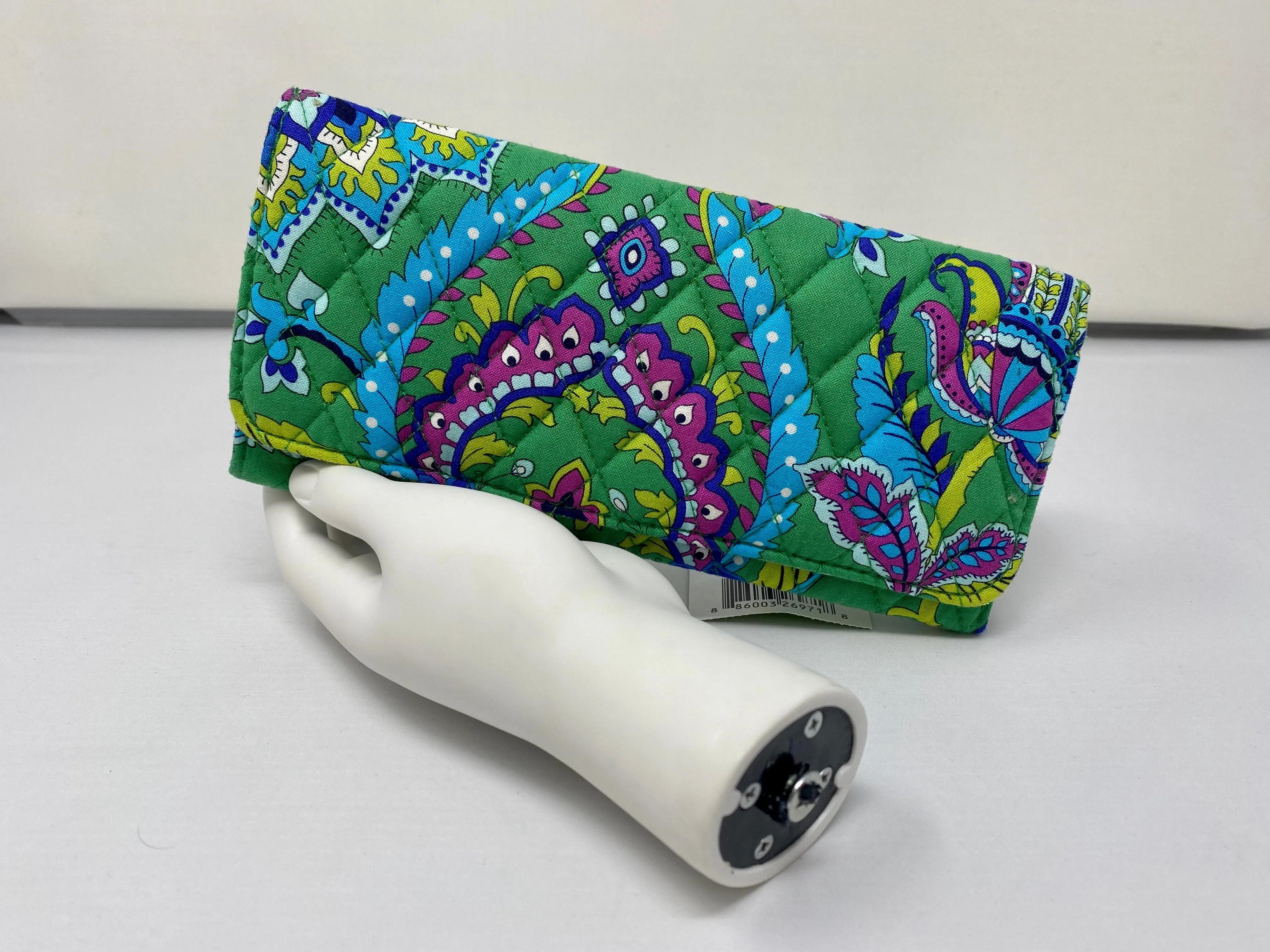 Vera Bradley Long Trifold Emerald Paisley Wallet