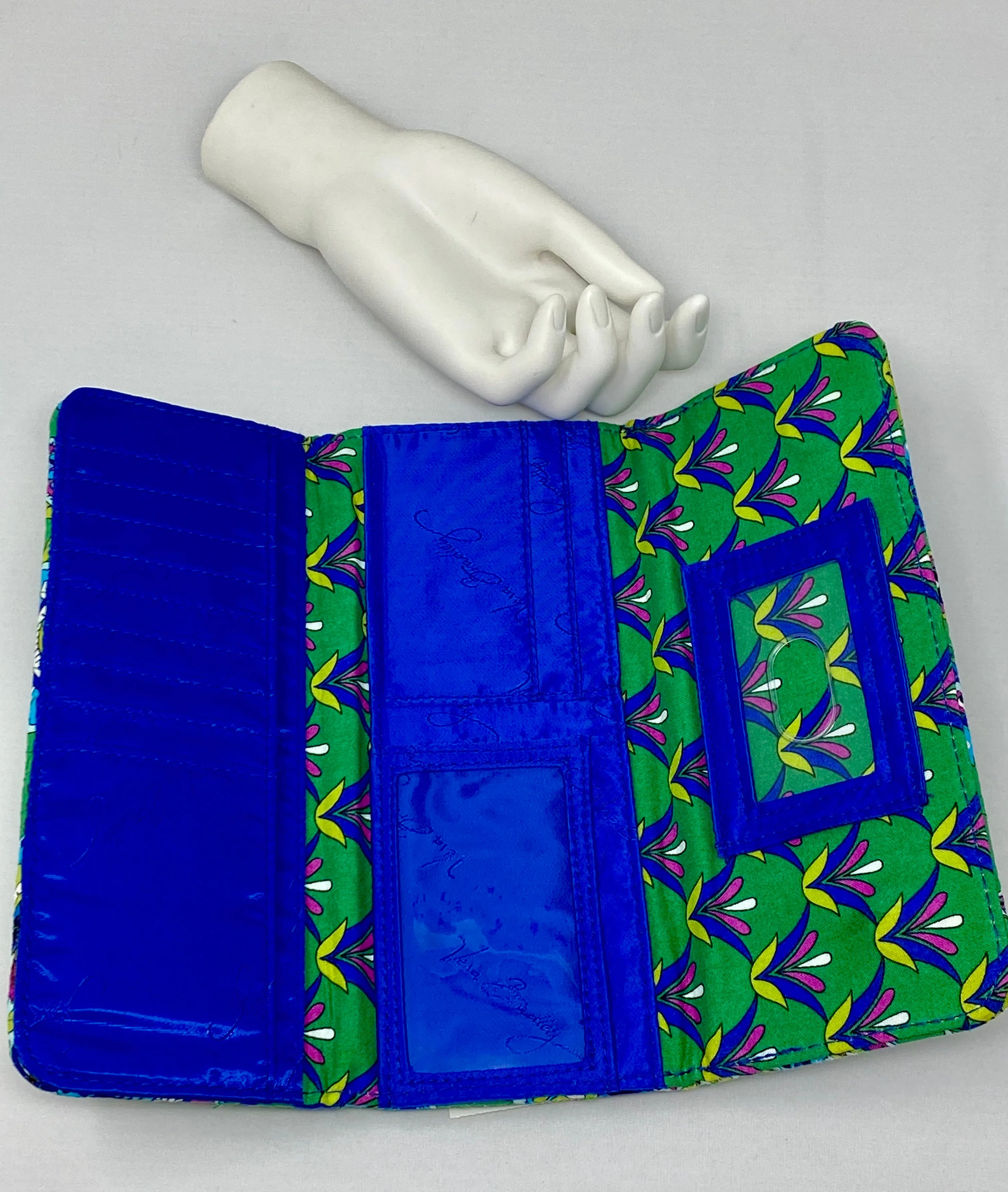 Vera Bradley Long Trifold Emerald Paisley Wallet