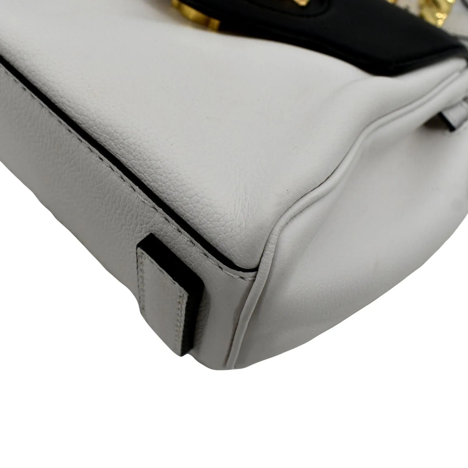 VERSACE La Medusa Leather Top Handle Shoulder Bag White