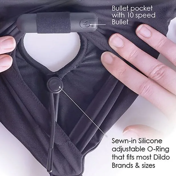 Vibrating Strap On Thong Harness
