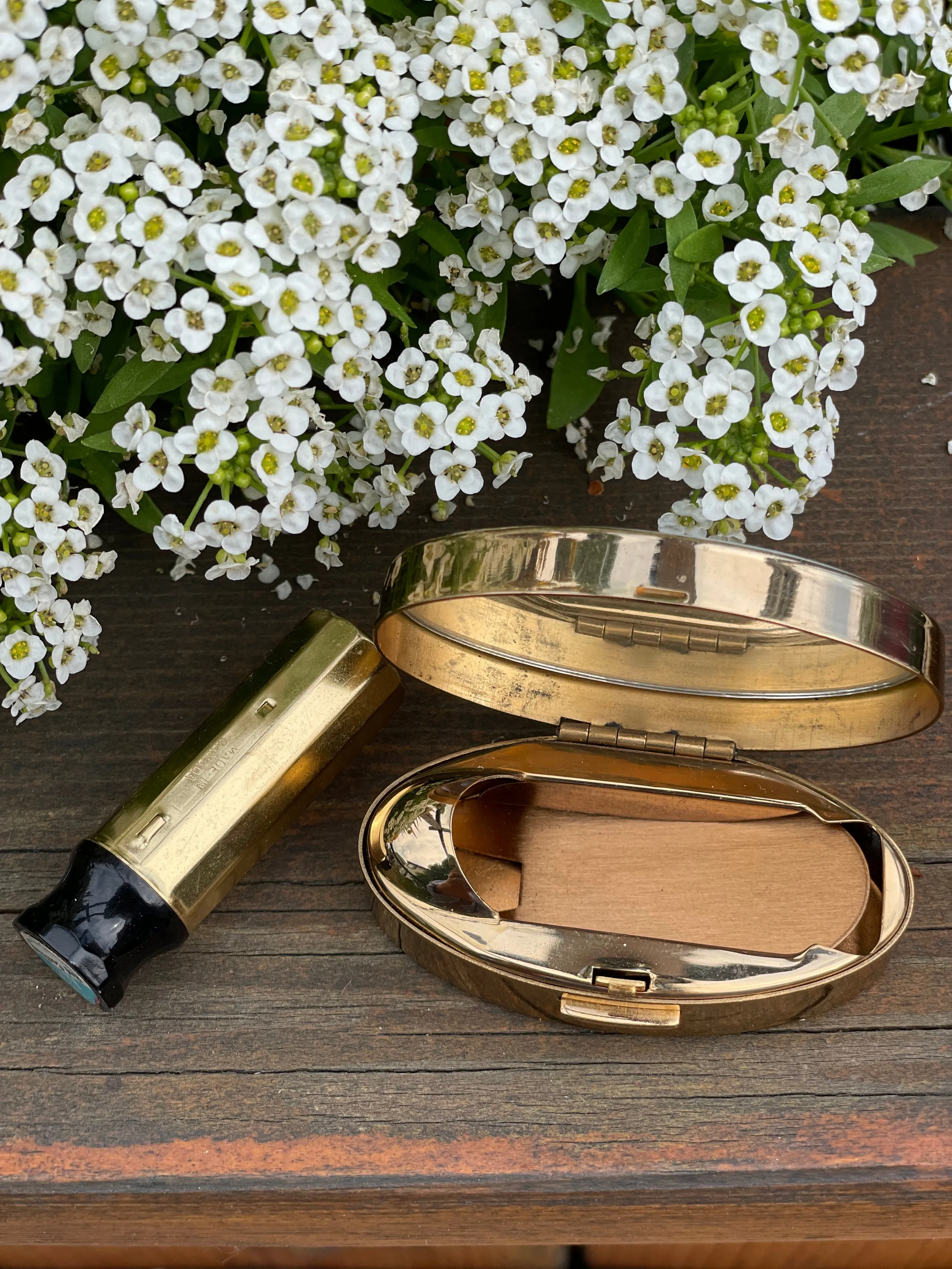 Vintage Max Factor Compact with Lipstick Case and Mirror