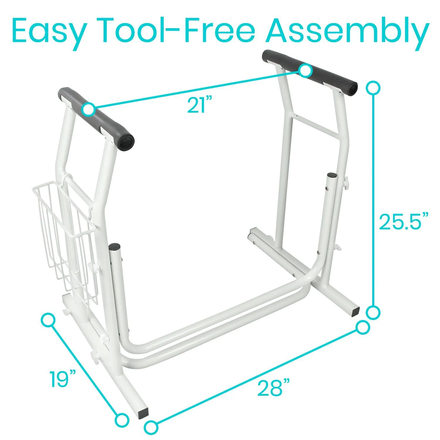 Vive Stand Alone Toilet Rail - Lightweight & Portable